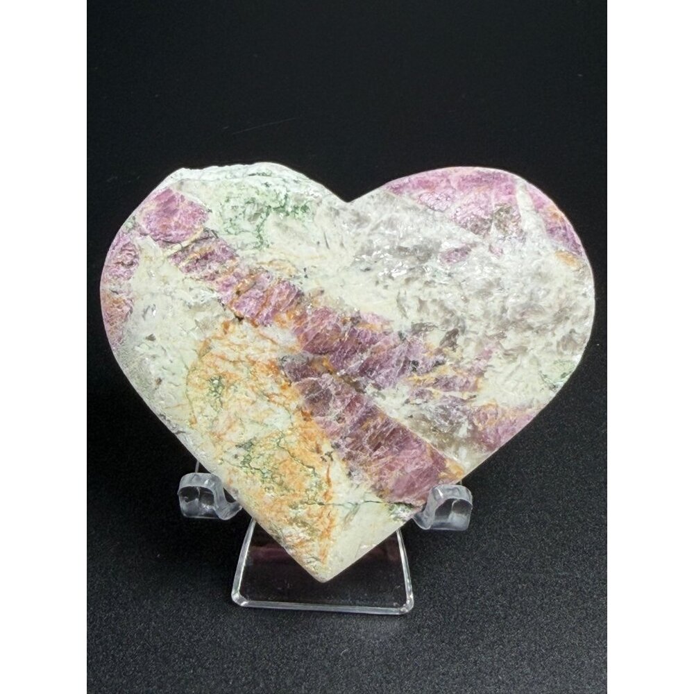 Rare Unicorn Stone Heart Carving Unpolished Healing Crystal 3" 4.4oz